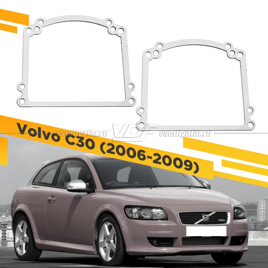 Рамки для замены линз в фарах Volvo C30 2006-2009