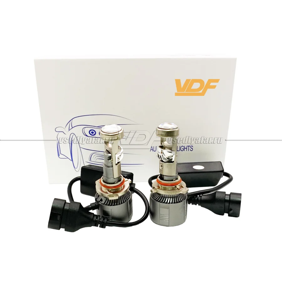 Светодиодные лампы с линзой VDF A80 Цоколь 9005 (HB3) 9006 (HB4) 6000K