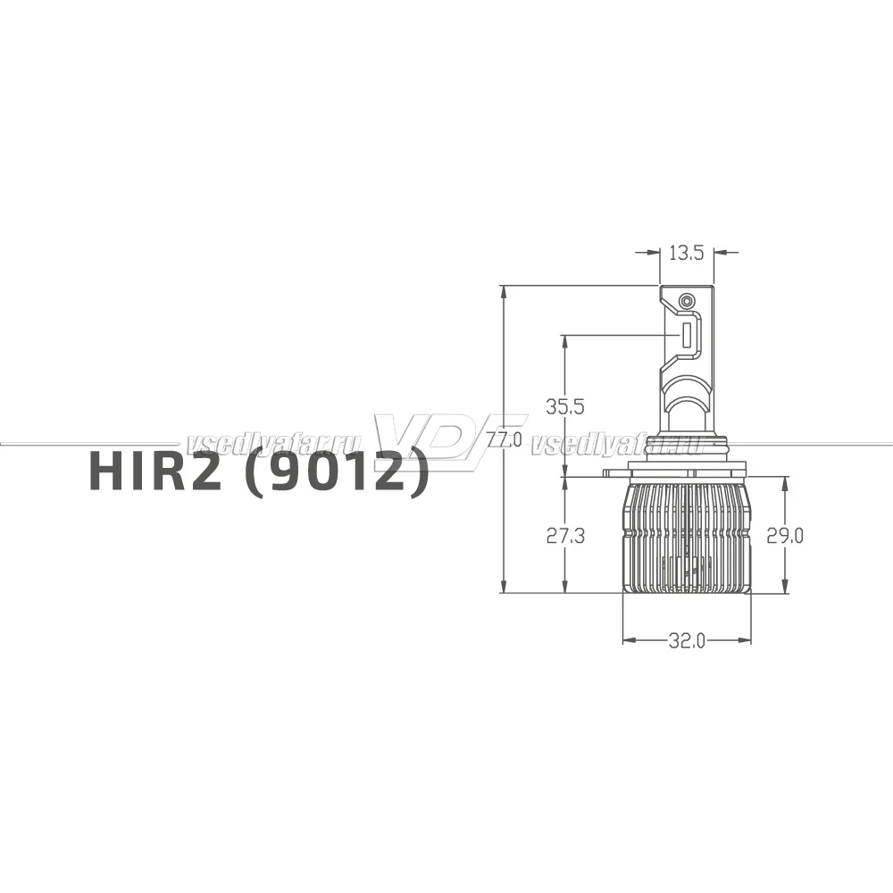 Светодиодные лампы MTF Light Dynamic Vision HIR2(9012) 5500K 12V, 28W, 2шт, DVH2K5
