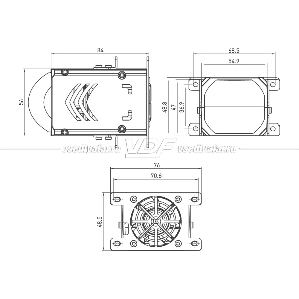 Светодиодные линзы MTF Light MaxBeam Compact 2 (комплект 2 шт) HL48K60