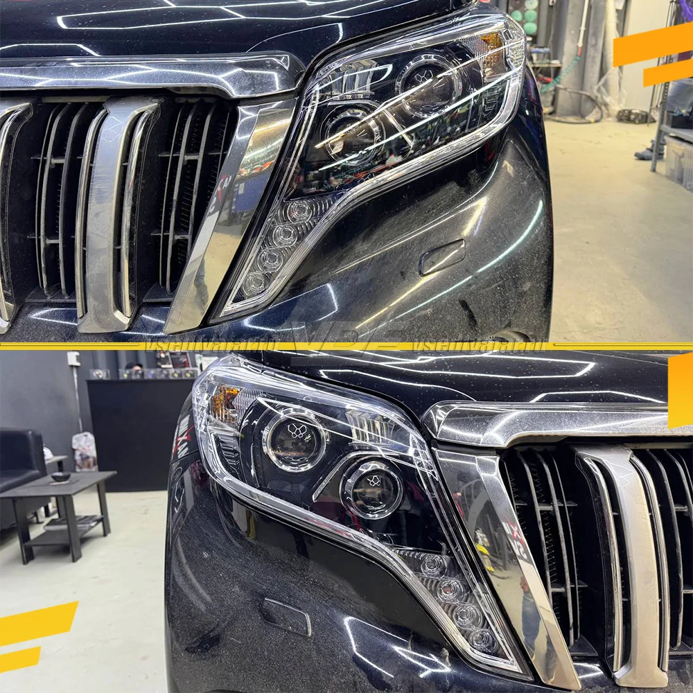 Комплект для установки линз в фары Toyota LC Prado 150 2013-2017 Черные