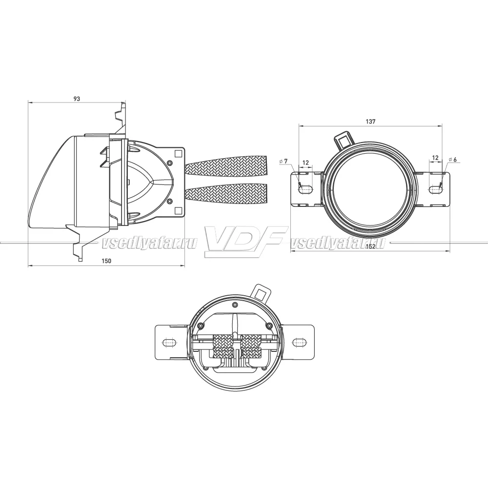 Бисветодиодные линзы в противотуманные фары MTF Light серия ABSOLUTE VISION 5500К Nissan/Infiniti FL44K55N