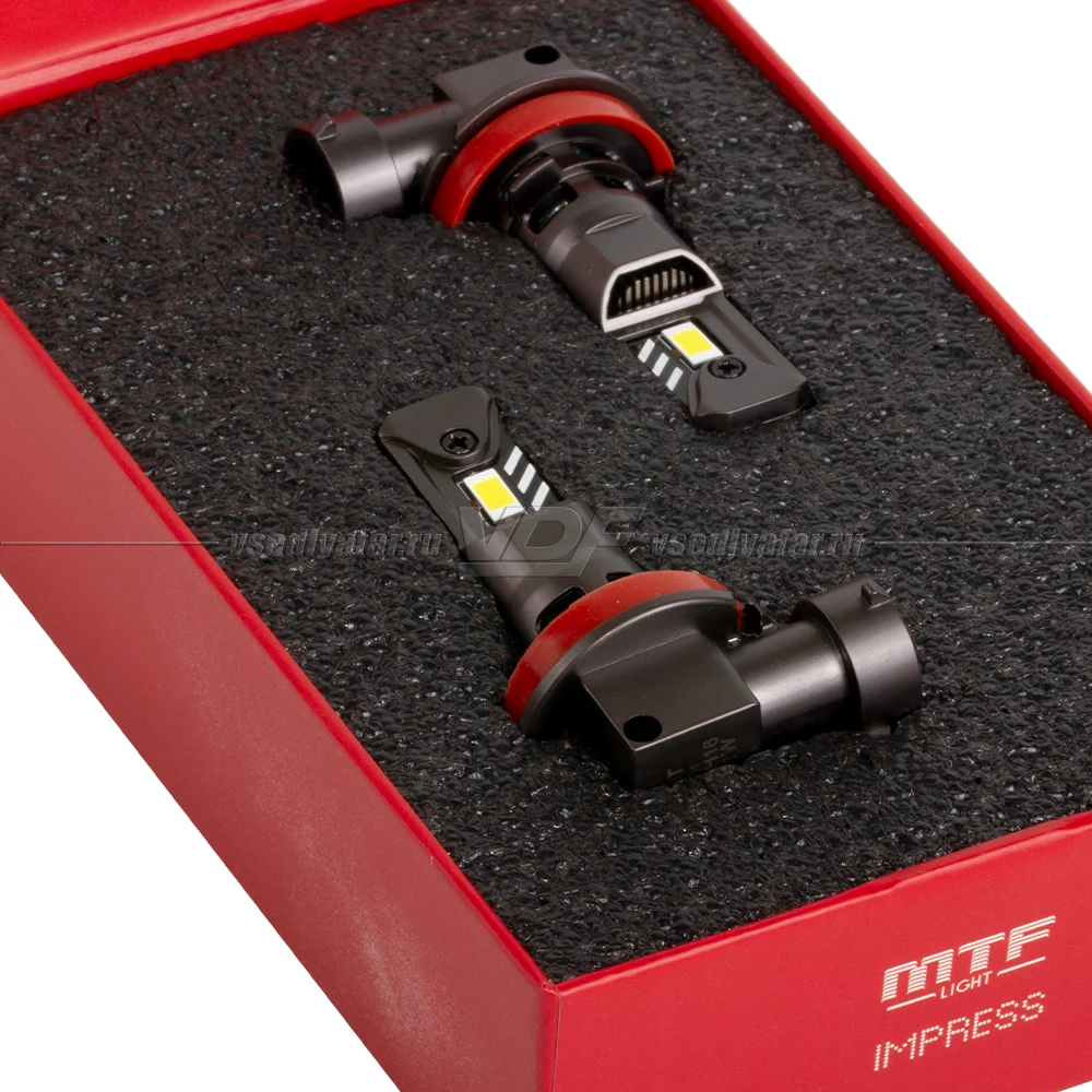 Светодиодные лампы MTF Light IMPRESS H11/Н8/Н9/Н16 6000K 12V, 21W, 2шт, HT11K6
