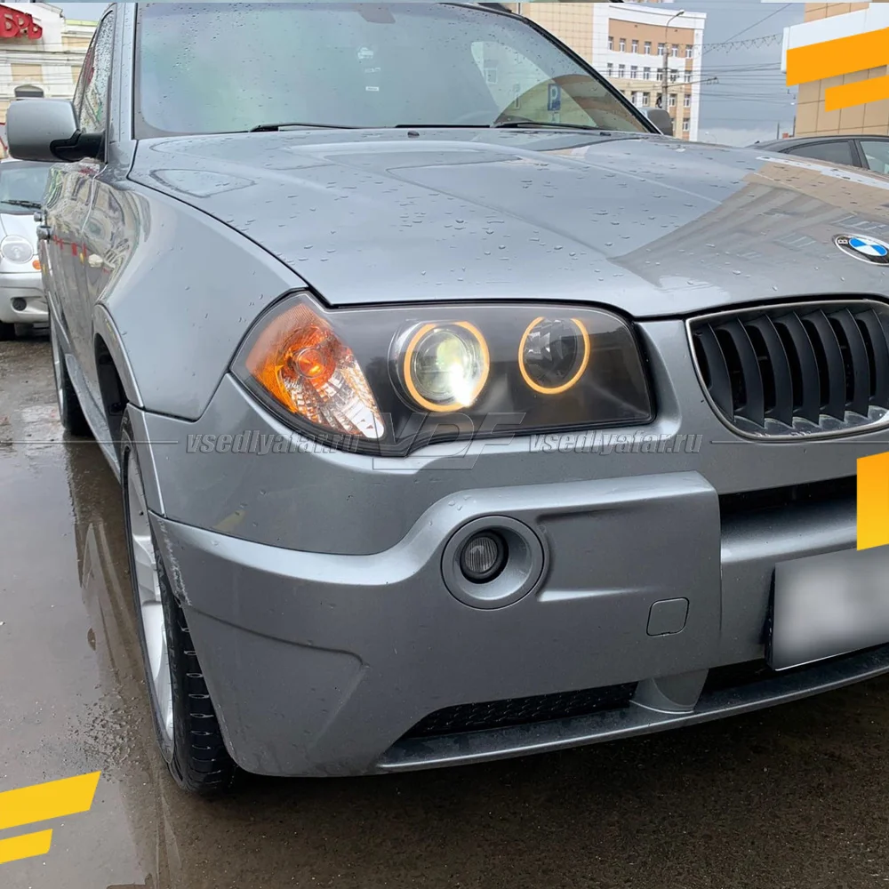 Светодиодные Ангельские глазки BMW X3 E83 2003-2006 Линзы Цвет: Теплый белый