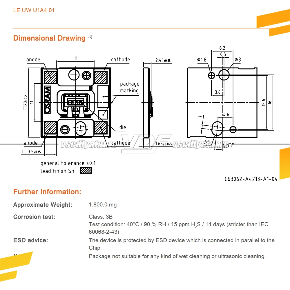 Светодиодный модуль OSRAM LE UW U1A4 01