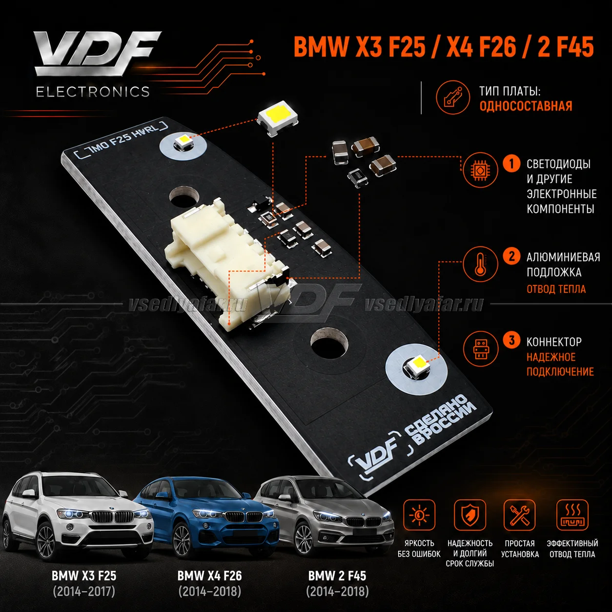 Комплект плат маркера BMW X3 F25 2014-2017 Цвет: Лимонный