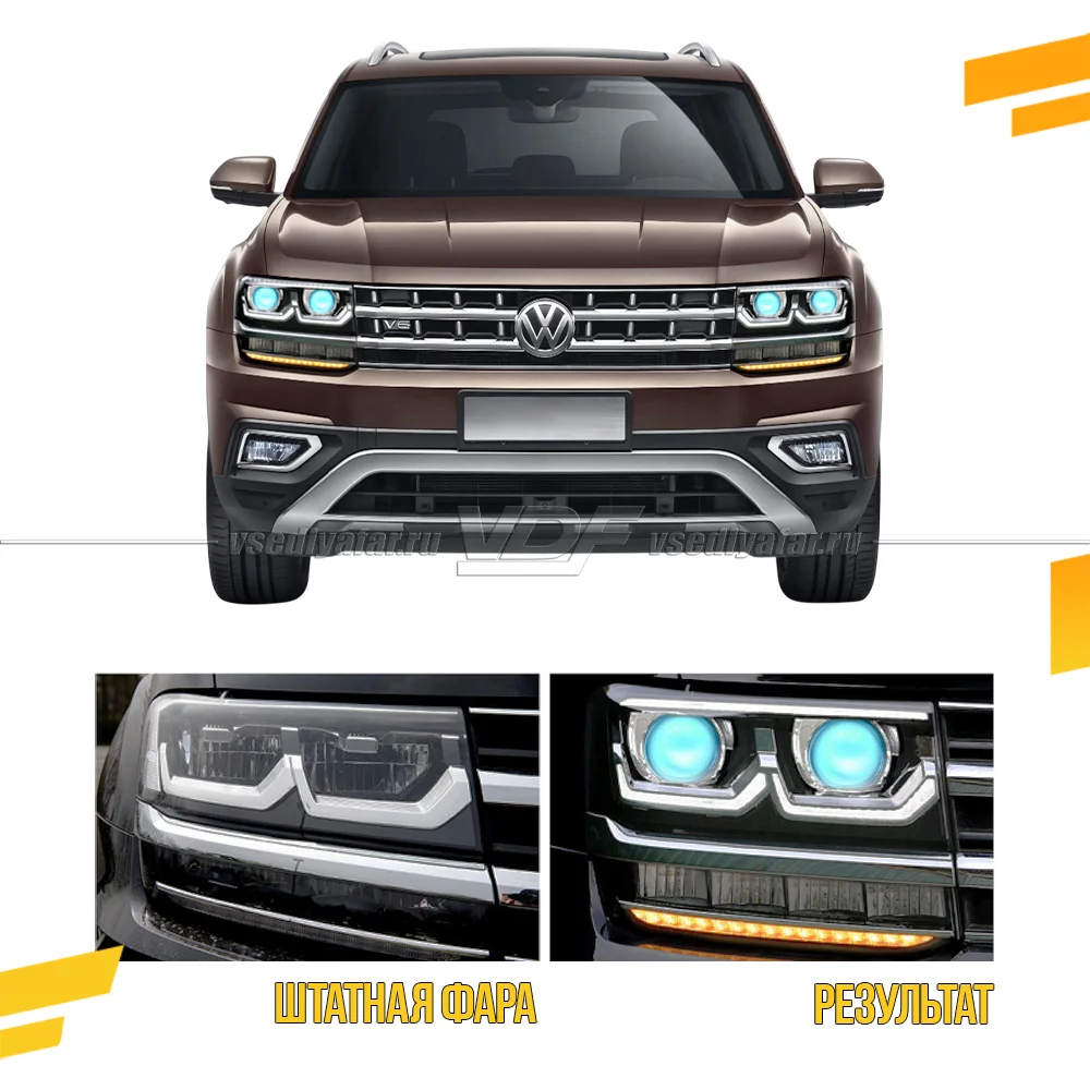 Комплект для установки линз в фары Volkswagen Teramont 2016-2020 Китай