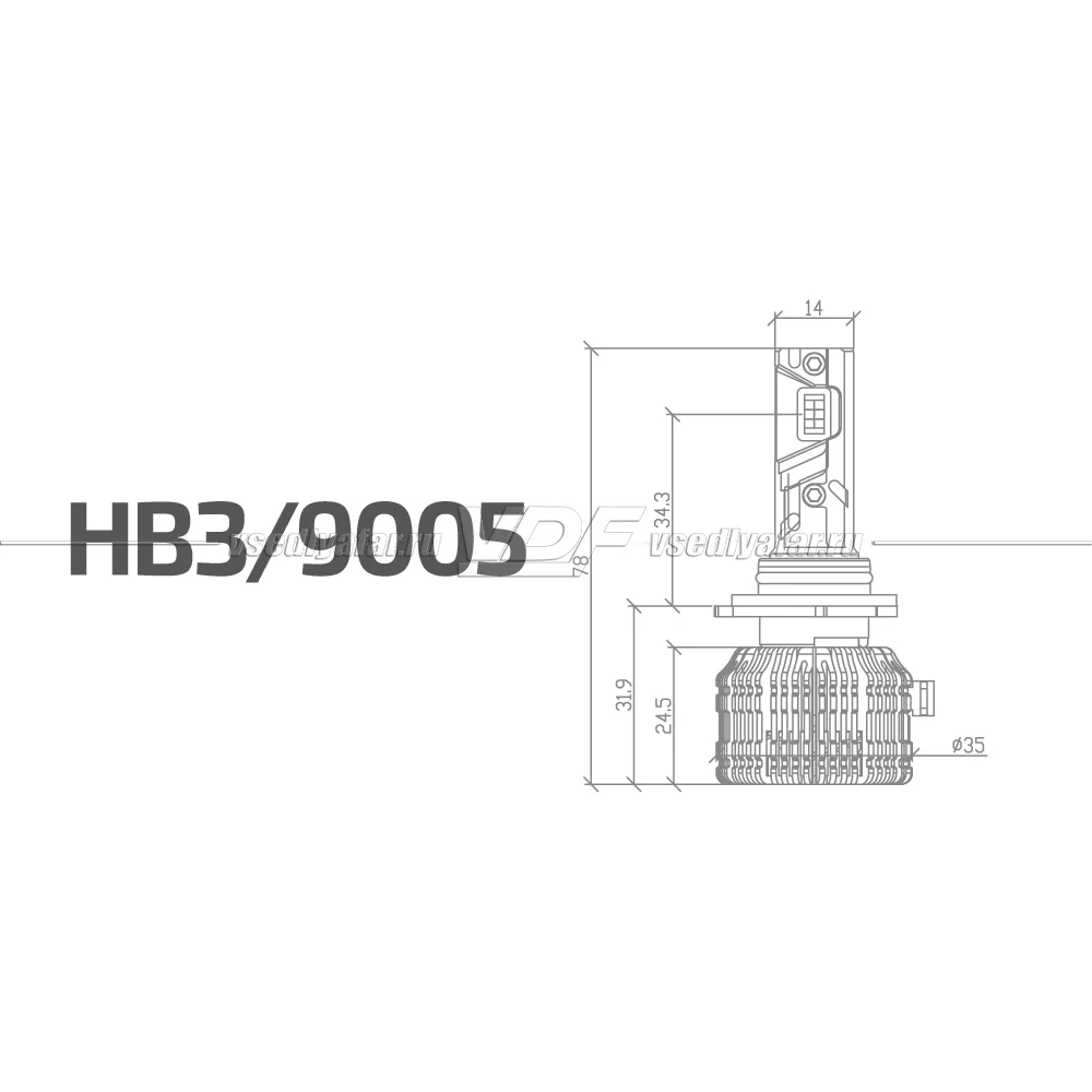 Светодиодные лампы MTF Light Cyber Light Pro HB3 6000K 12V, 65W, 2шт,  CPB3K6