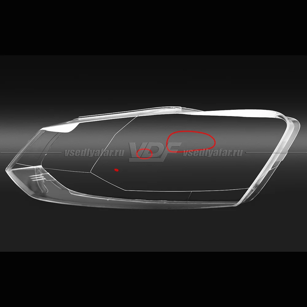 Уцененное стекло для фары Volkswagen Polo Mk5 (2008-2015) Левое №11