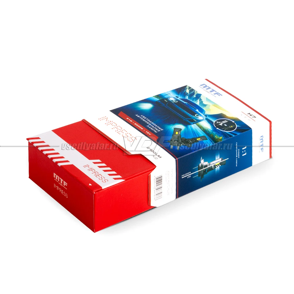 Светодиодные лампы MTF Light IMPRESS H7 6000K 12V, 21W, 2шт, HT07K6