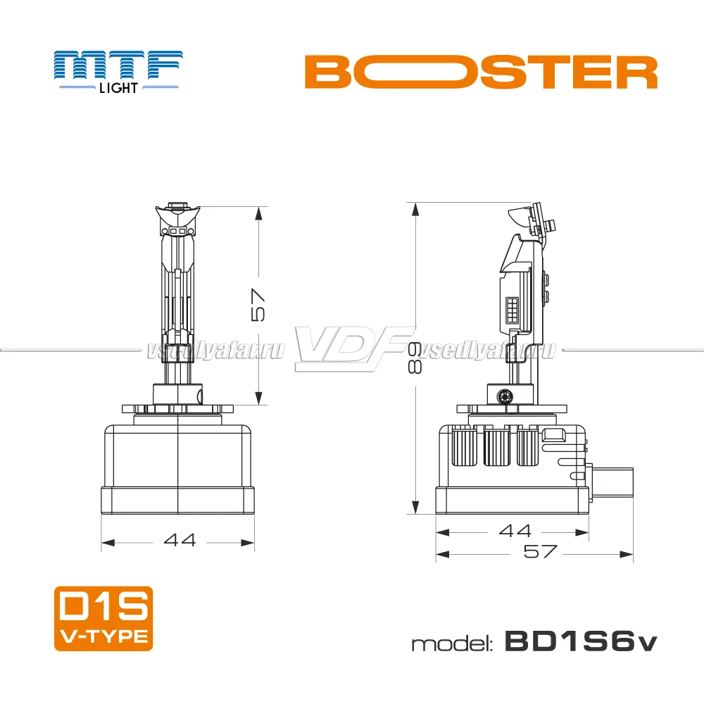 Светодиодные лампы MTF Light Booster V-Type D1S 6000K, 35W,  2шт, BD1S6v