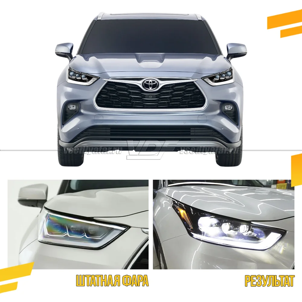 Комплект для установки линз в фары Toyota Highlander 2019-2026 USA