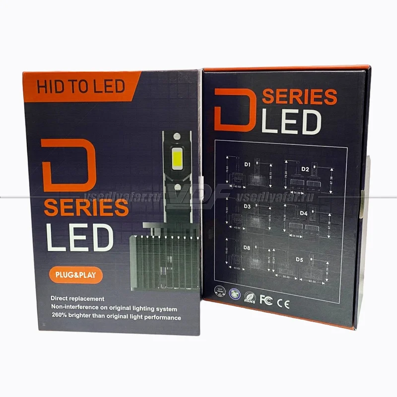 Лампы головного света D2 LED bulbs12V 35W 6000K 3500LM