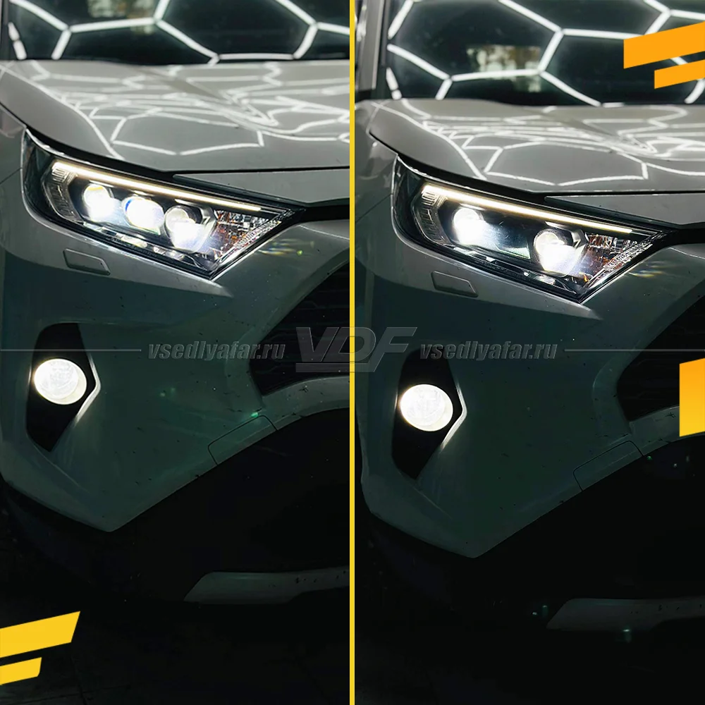 3D Набор для установки линз в фары Toyota Rav 4 2018-2022 LED рефлектор