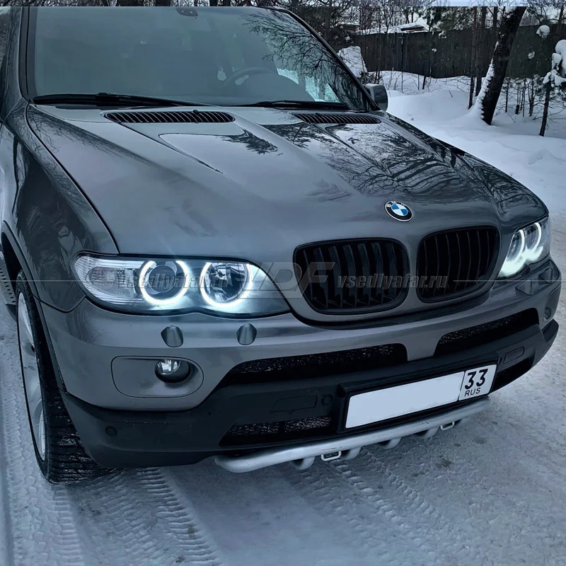 Светодиодные Ангельские глазки BMW X5 E53 2003-2006 Цвет: Белый