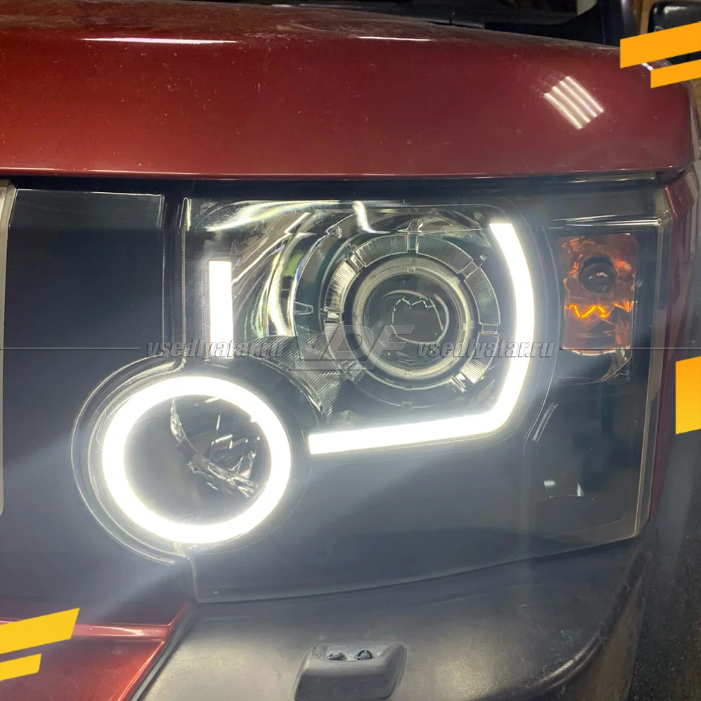 Светодиодные вставки в фары Land Rover Discovery L319 2004-2009 Цвет: Белый