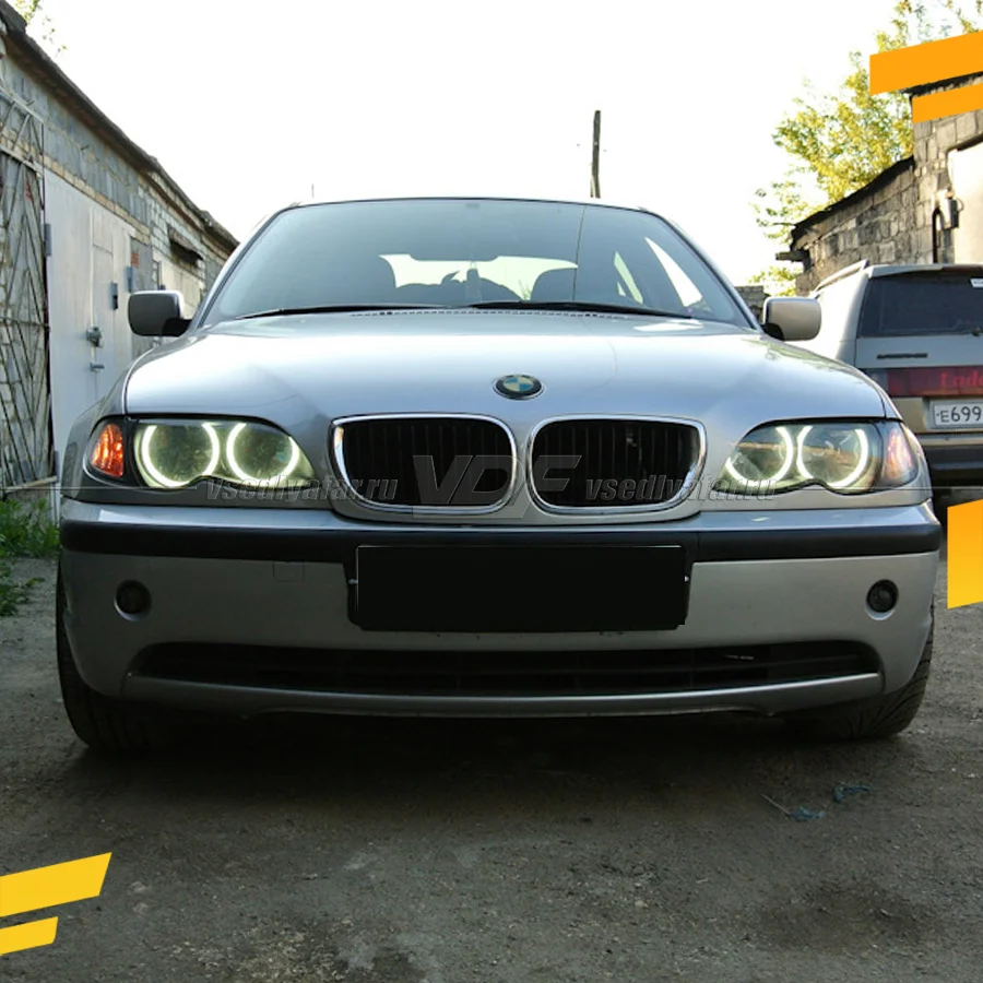 Светодиодные Ангельские глазки BMW 3 E46 2001-2005 Седан Рефлектор Цвет: Белый
