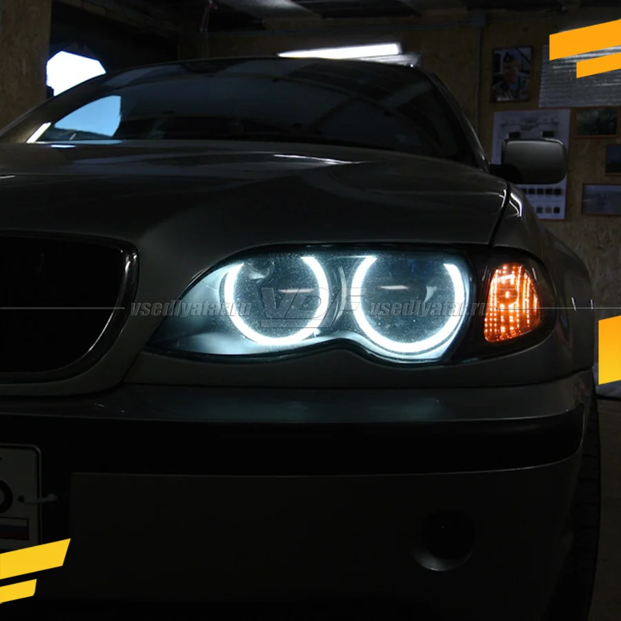 Светодиодные Ангельские глазки BMW 3 E46 2001-2005 Седан Рефлектор Цвет: Белый