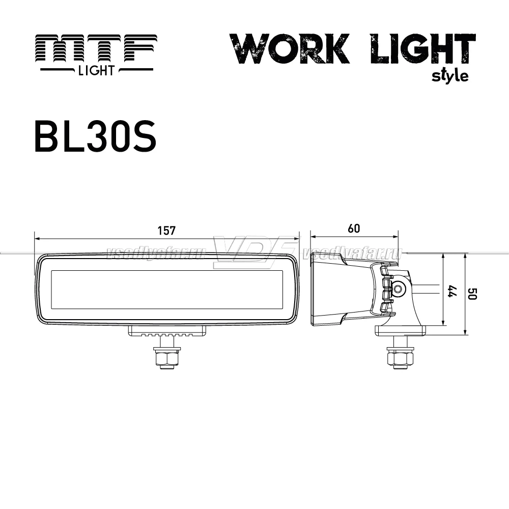 Прожектор светодиодный MTF Light серия STYLE 12/24В, 20Вт, 1950лм, ECE R10, 1 шт. BL30S