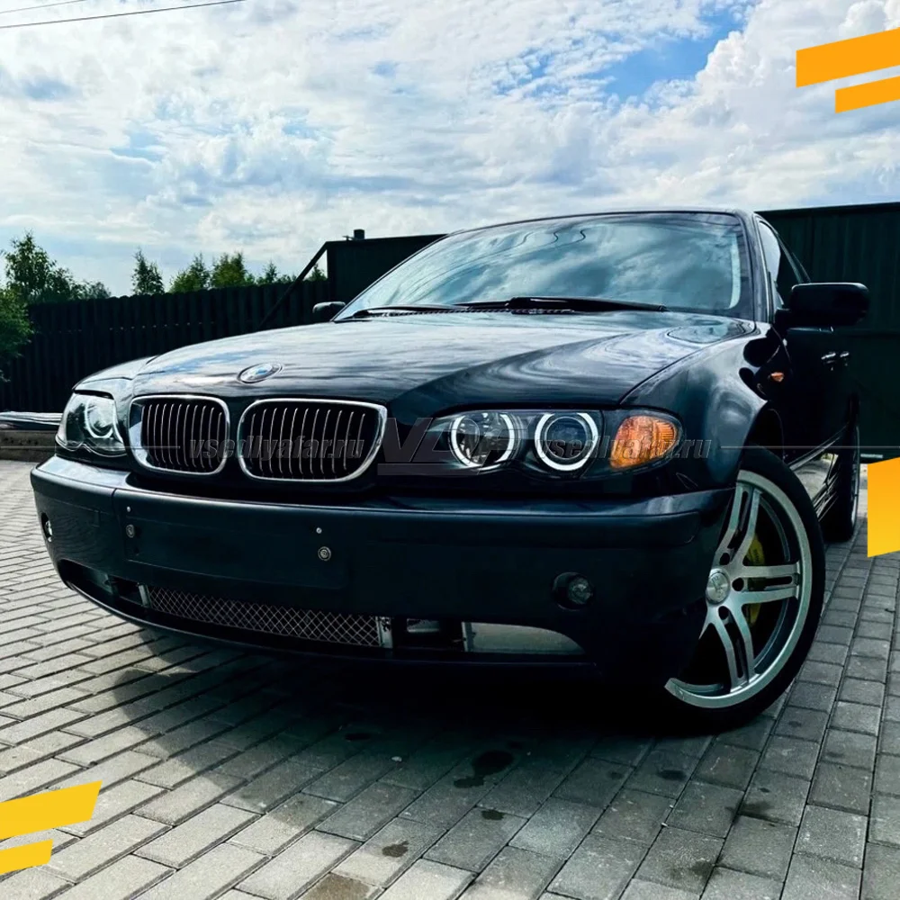 Светодиодные Ангельские глазки BMW 3 E46 2001-2005 Седан Линзы Цвет: Белый