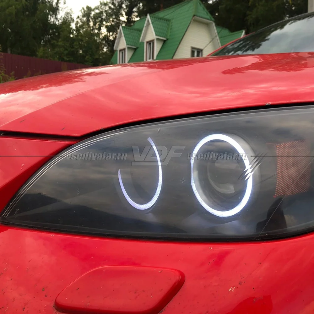 Светодиодные Ангельские глазки для Mazda 3 Bk Седан Цвет: Белый