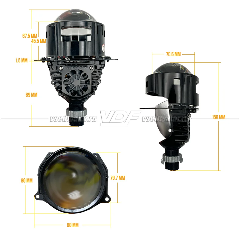Светодиодные линзы Aozoom A5+ 3,0 5500K Bi-Led (комплект 2 шт)