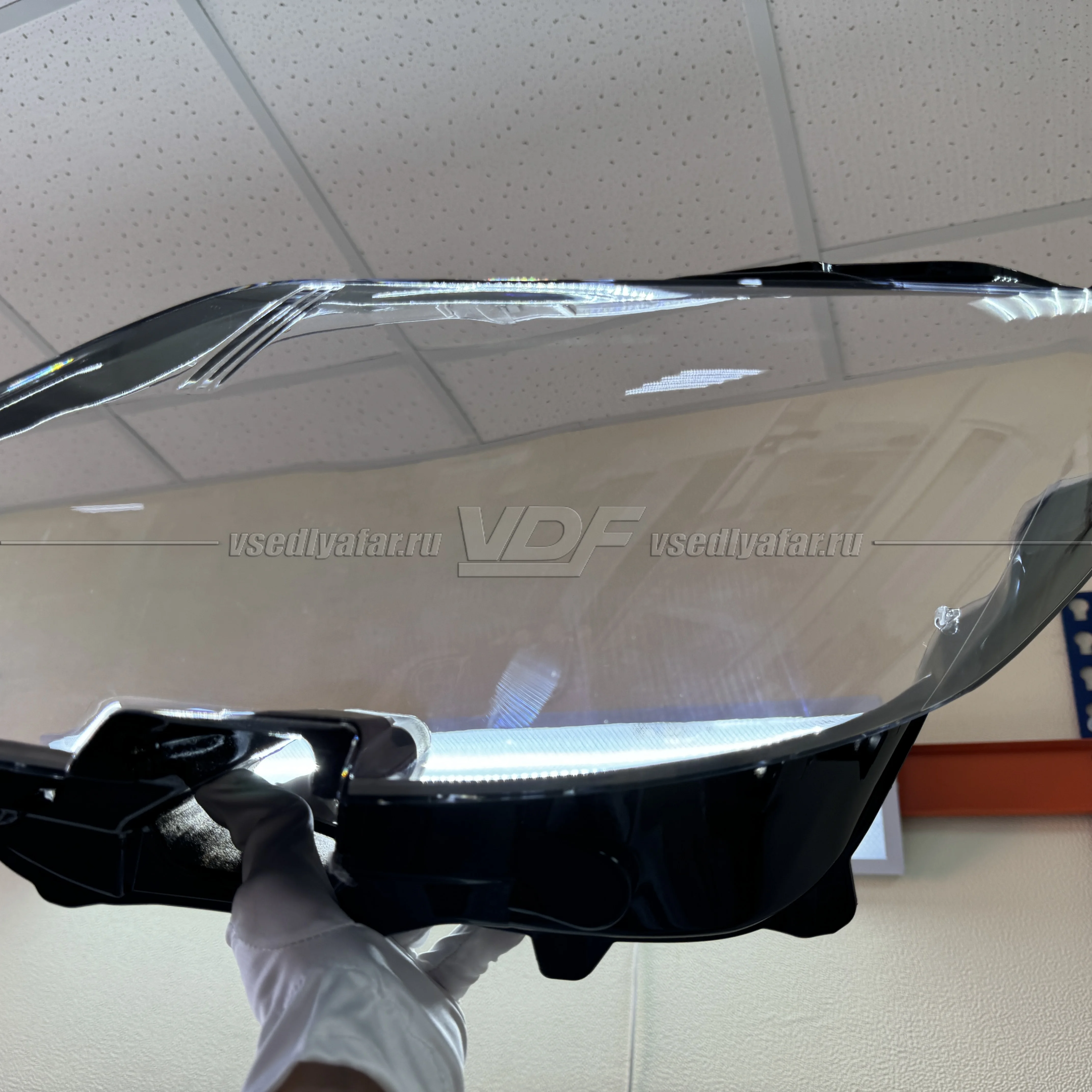 Уцененное стекло для фары Lexus LS 4 (XF40) 2006-2009 Левое (Черное) №4