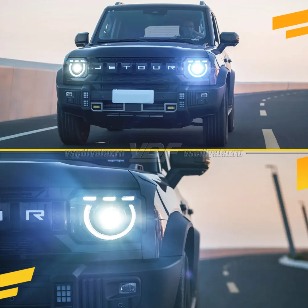 Комплект для установки линз в фары Jetour T2 2024-2026 (Defender стиль)