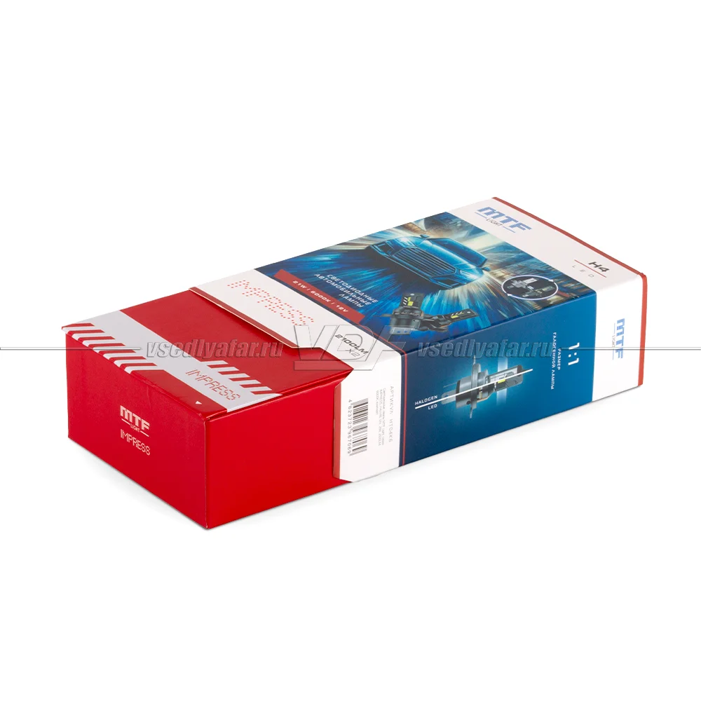 Светодиодные лампы MTF Light IMPRESS H4 6000K 12V, 21W, 2шт, HT04K6