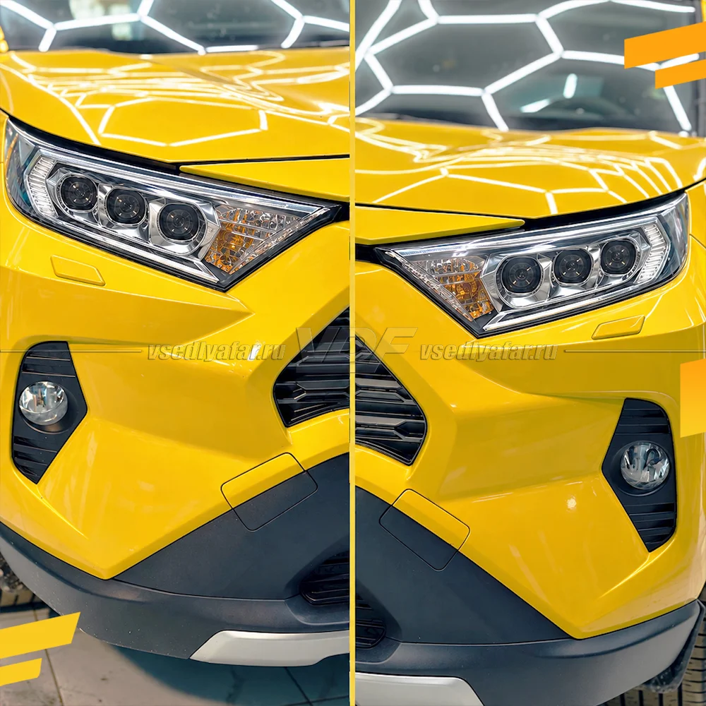 3D Набор для установки линз в фары Toyota Rav 4 2018-2022 LED рефлектор Хром