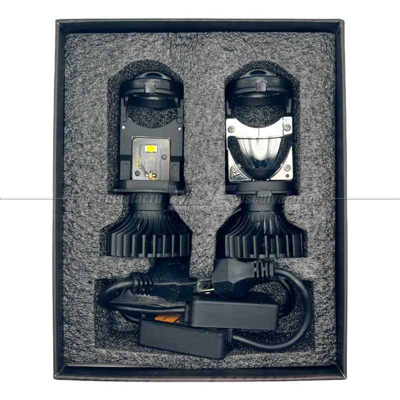 Светодиодные линзы Aozoom H4 mini 24V 6000K Bi-Led (комплект 2 шт)