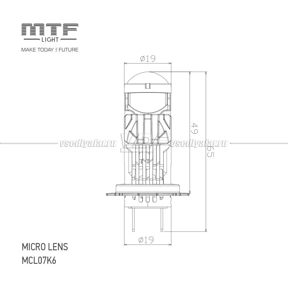 Светодиодные лампы MTF Light MicroLENS v2.0 H7/H18 6000K 12V, 25W, 2шт, MCL07K6