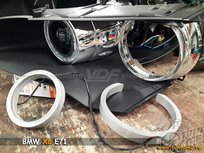 Светодиодные Ангельские глазки BMW X6 E71 2008-2012 Цвет: Белый