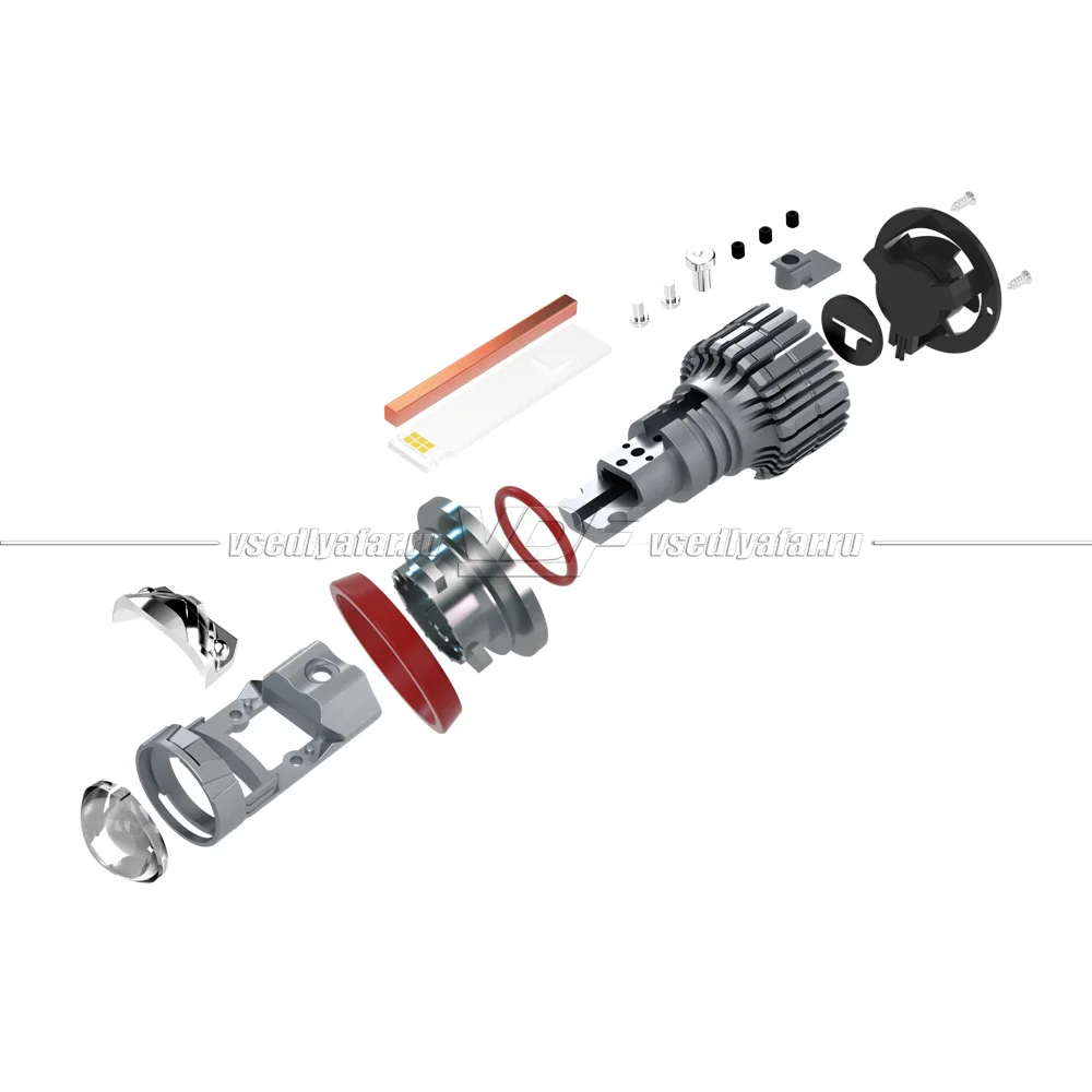 Светодиодные линзы MTF LIGHT MINILENS H11/H8/H16, 12/24V, 55W, 6000K (комплект 2 шт) ML11K6
