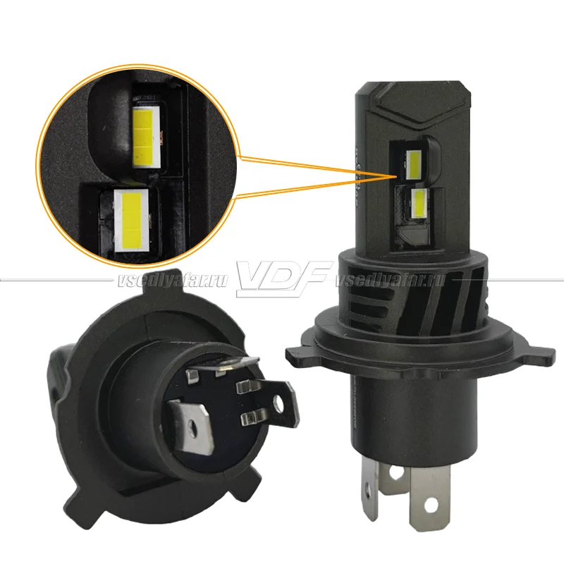 Светодиодные лампы SVETCAR Compact H4 5500K, 2шт