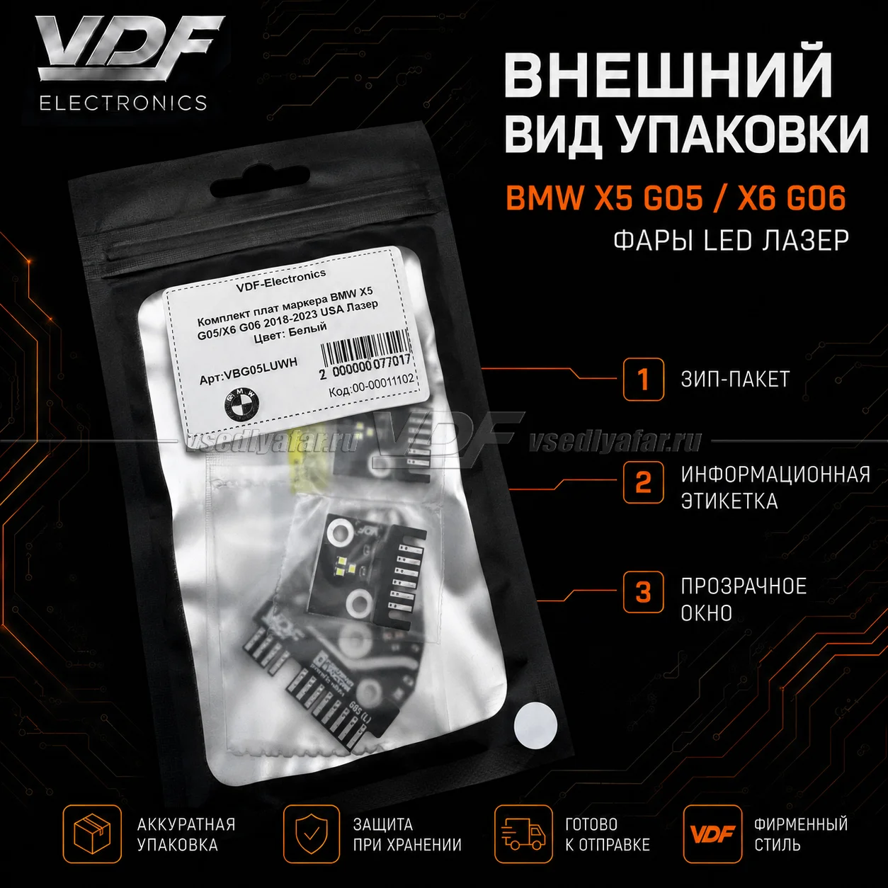 Комплект плат маркера BMW X5 G05 2018-2023 USA Лазер Цвет: Белый