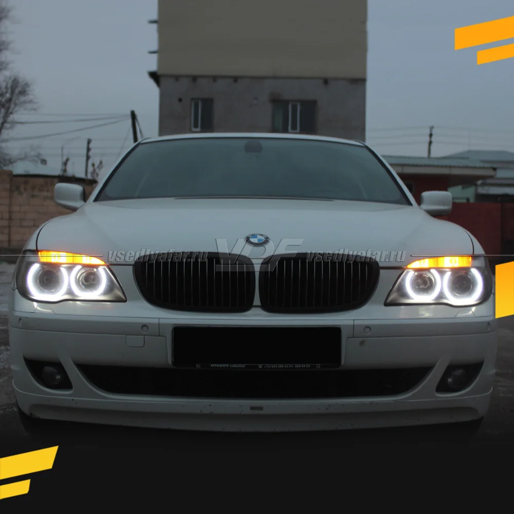Светодиодные Ангельские глазки BMW 7 Е65 2005-2008 "F-Style" Цвет: Белый 