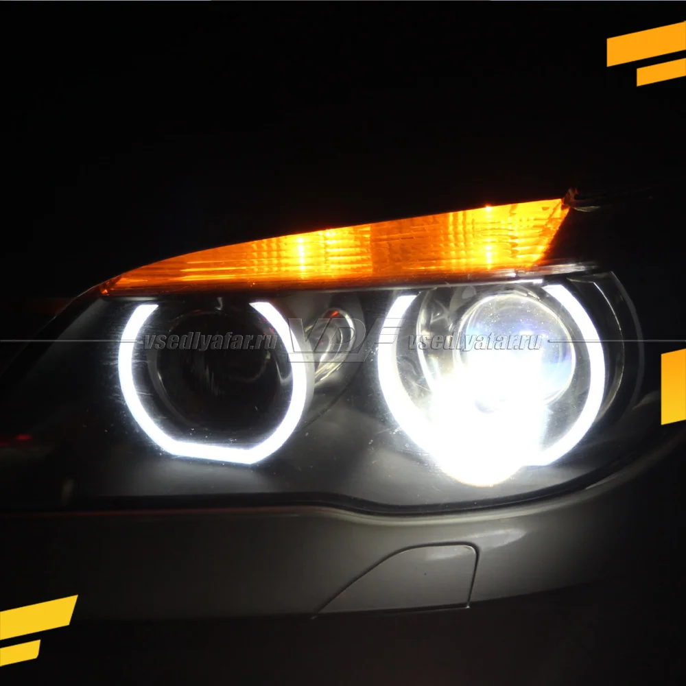 Светодиодные Ангельские глазки BMW 7 Е65 2005-2008 "F-Style" Цвет: Белый 