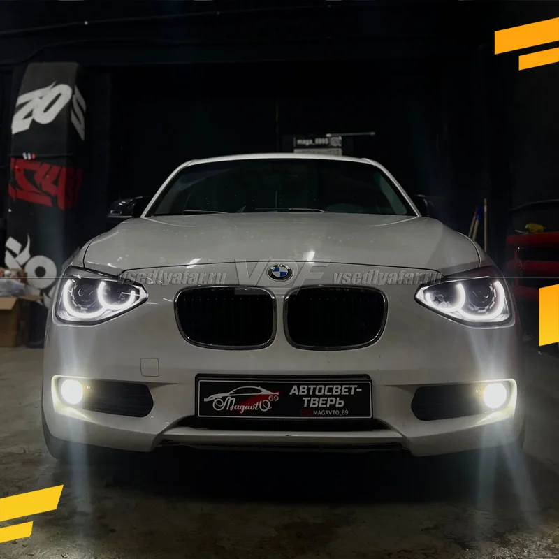 Светодиодные Ангельские глазки BMW 1 F20 2011-2016 Рефлектор Цвет: Белый