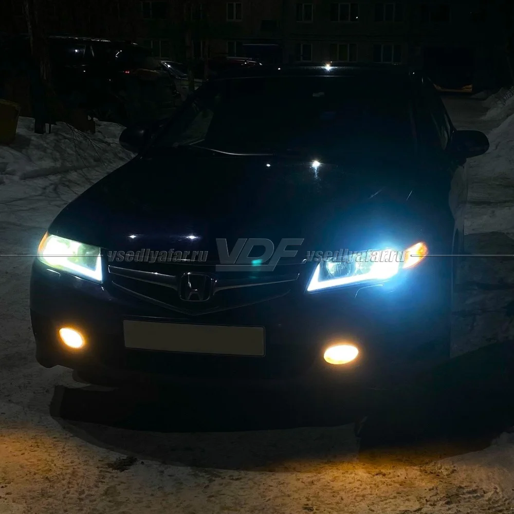 Светодиодные вставки в фары Honda Accord 2002-2008 "Lexus-Style" Цвет: Белый