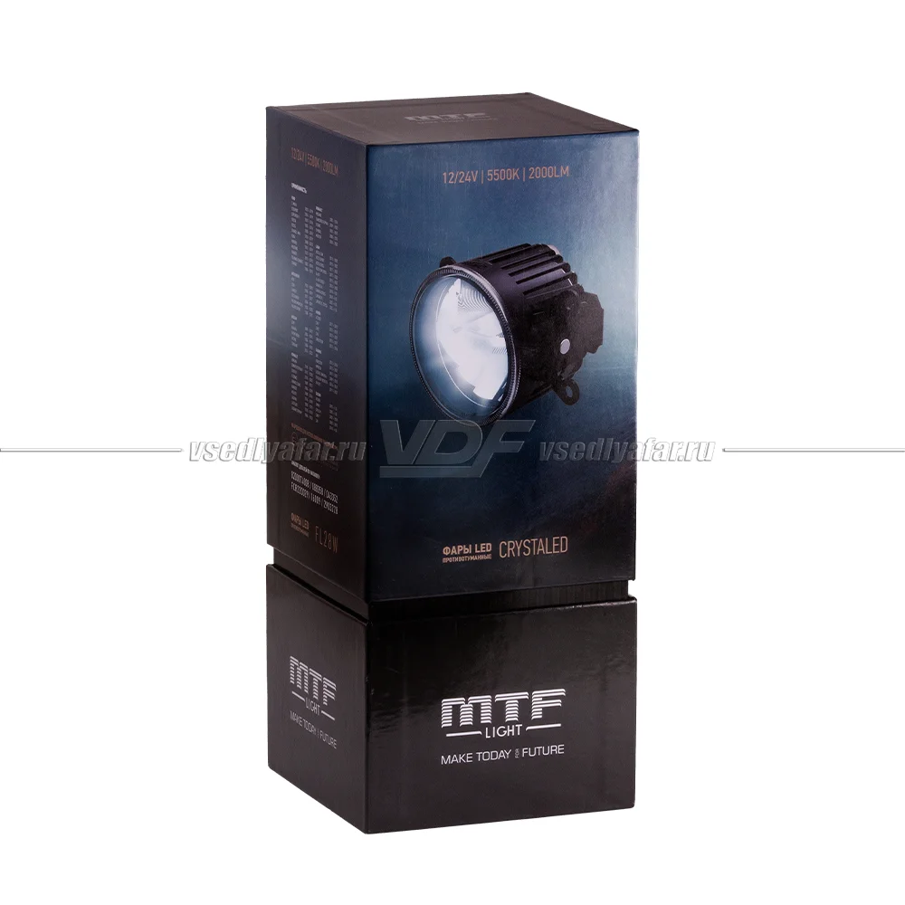 Светодиодные противотуманные фары MTF CRYSTALED  28Вт, 5500К (комплект 2 шт) FL28W