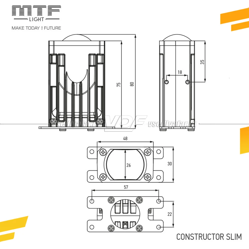 Светодиодные линзы MTF Light Constructor Slim Дальний свет