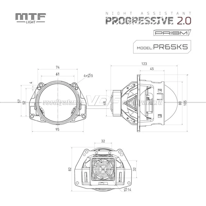 Светодиодные линзы MTF Light Night Assistant Progressive 2.0 LED 3 5500K Bi-Led (комплект 2 шт) PR65K5