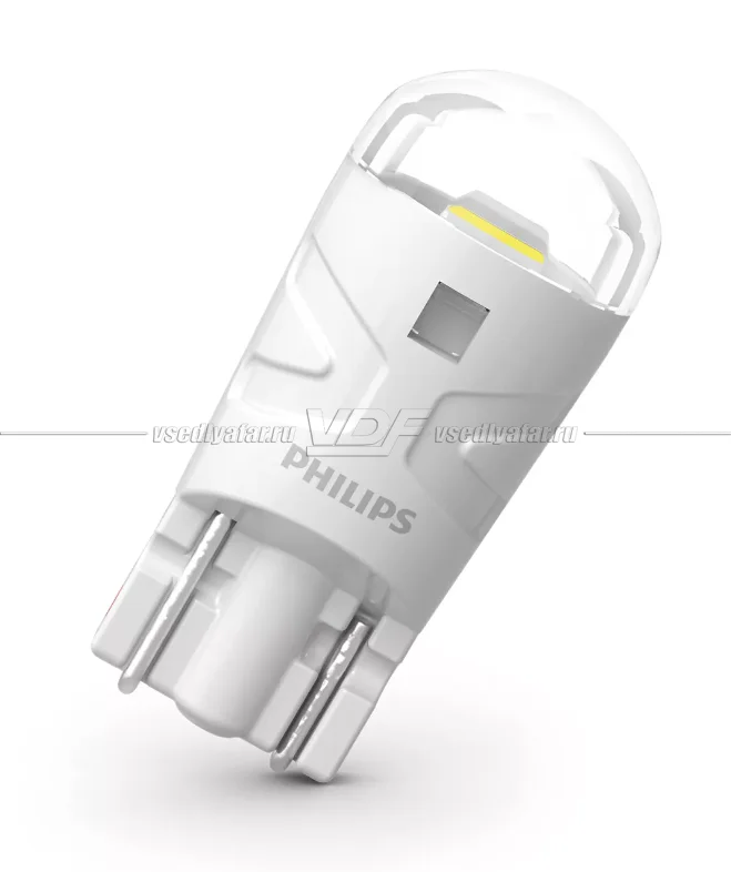 Светодиодные лампы PHILIPS T10 W5W 12V-0,74W W2,1x9,5d Ultinon Pro3100 LED 6500K, 2шт, 11961CU31B2