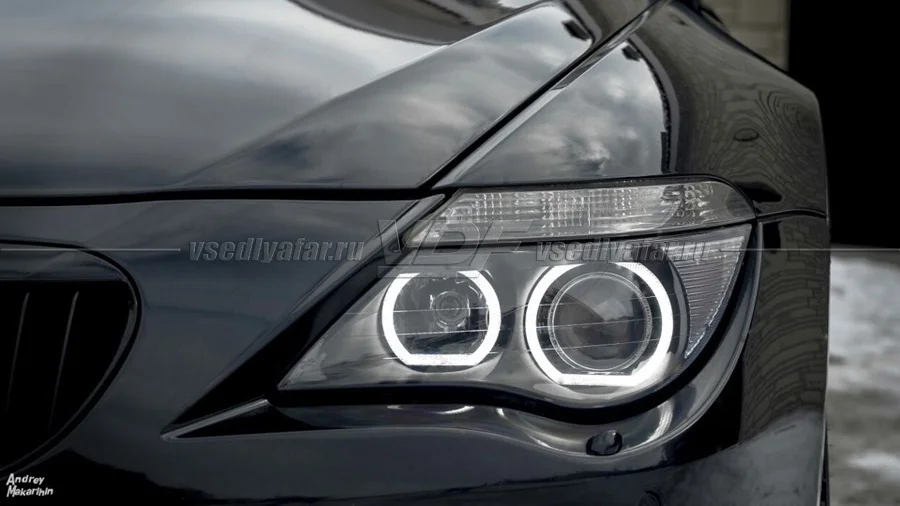 Светодиодные Ангельские глазки BMW 6 E63 2003-2007 "F-Style" Цвет: Белый