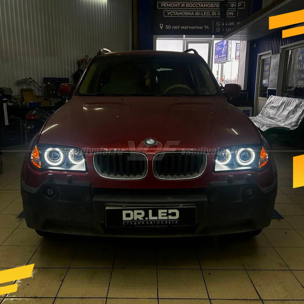 Светодиодные Ангельские глазки BMW X3 E83 2003-2006 Линзы Цвет: Белый