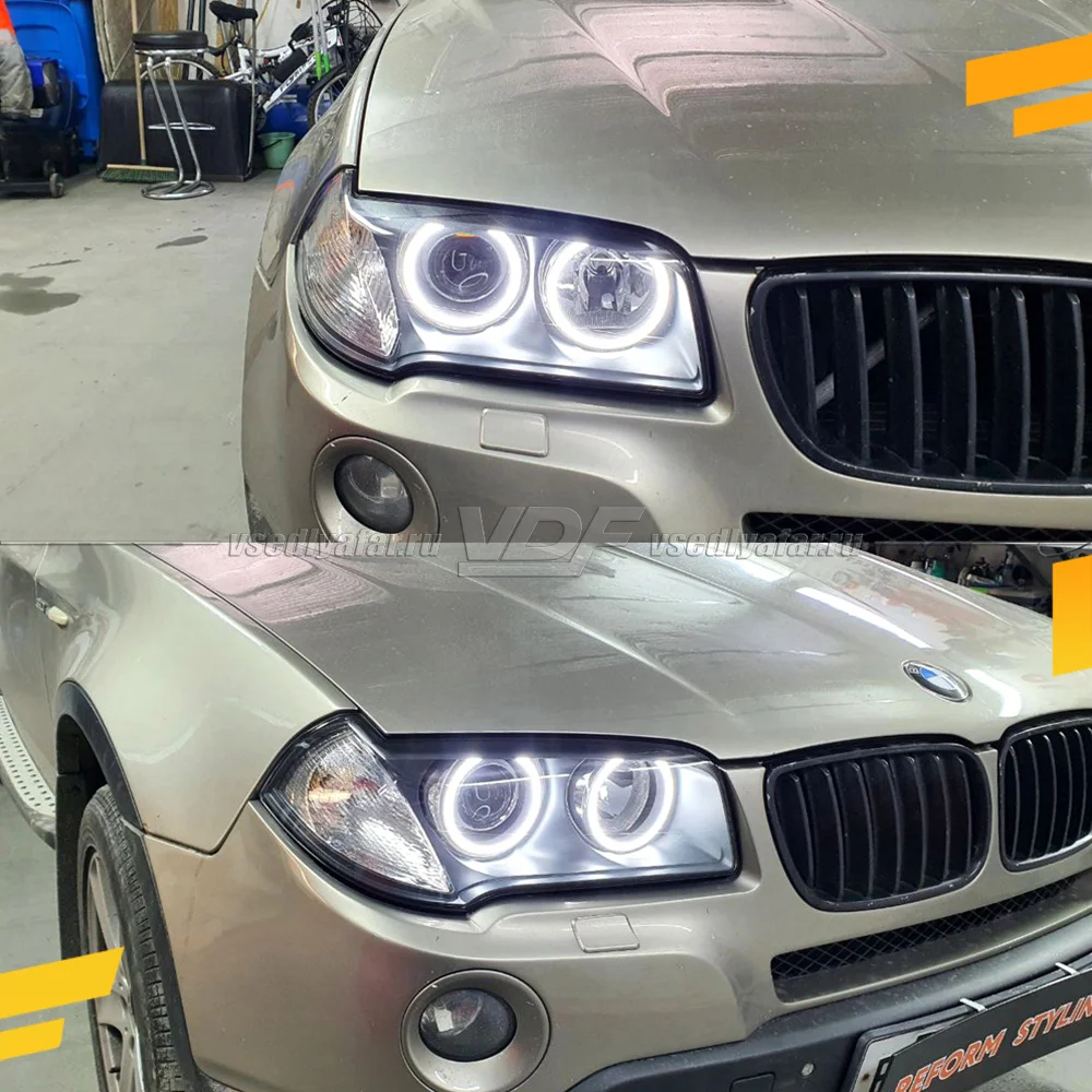 Светодиодные Ангельские глазки BMW X3 E83 2006-2010 Линзы Цвет: Белый