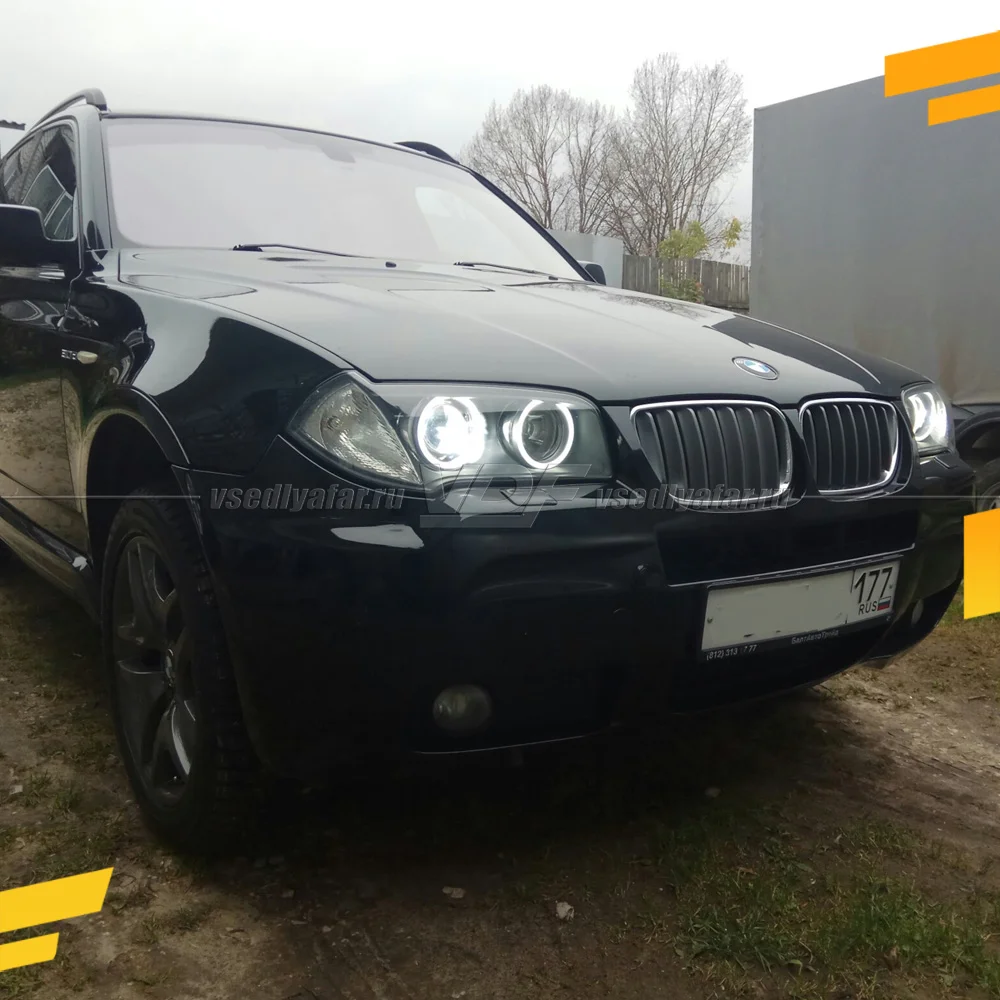 Светодиодные Ангельские глазки BMW X3 E83 2006-2010 Линзы Цвет: Белый