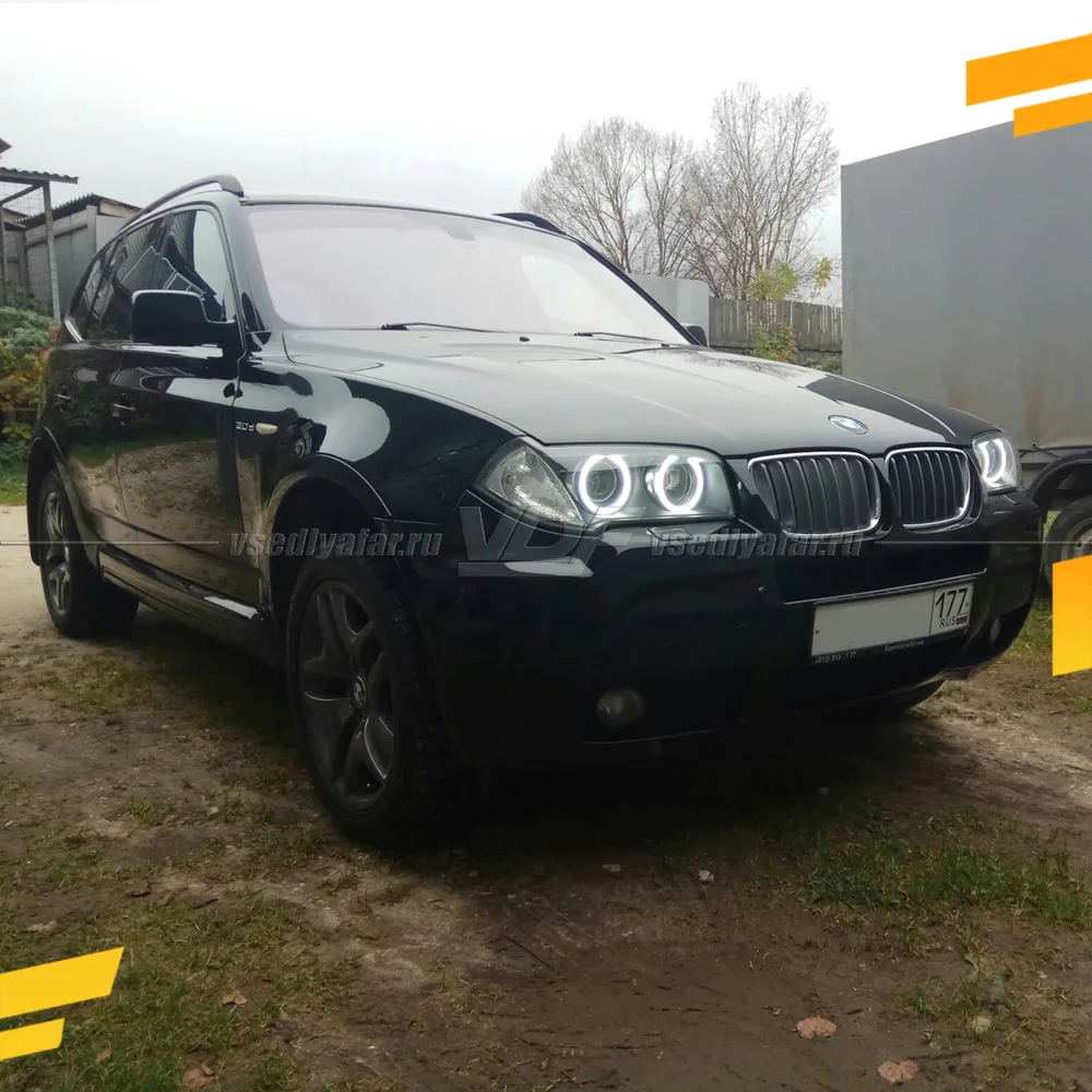 Светодиодные Ангельские глазки BMW X3 E83 2006-2010 Линзы Цвет: Белый