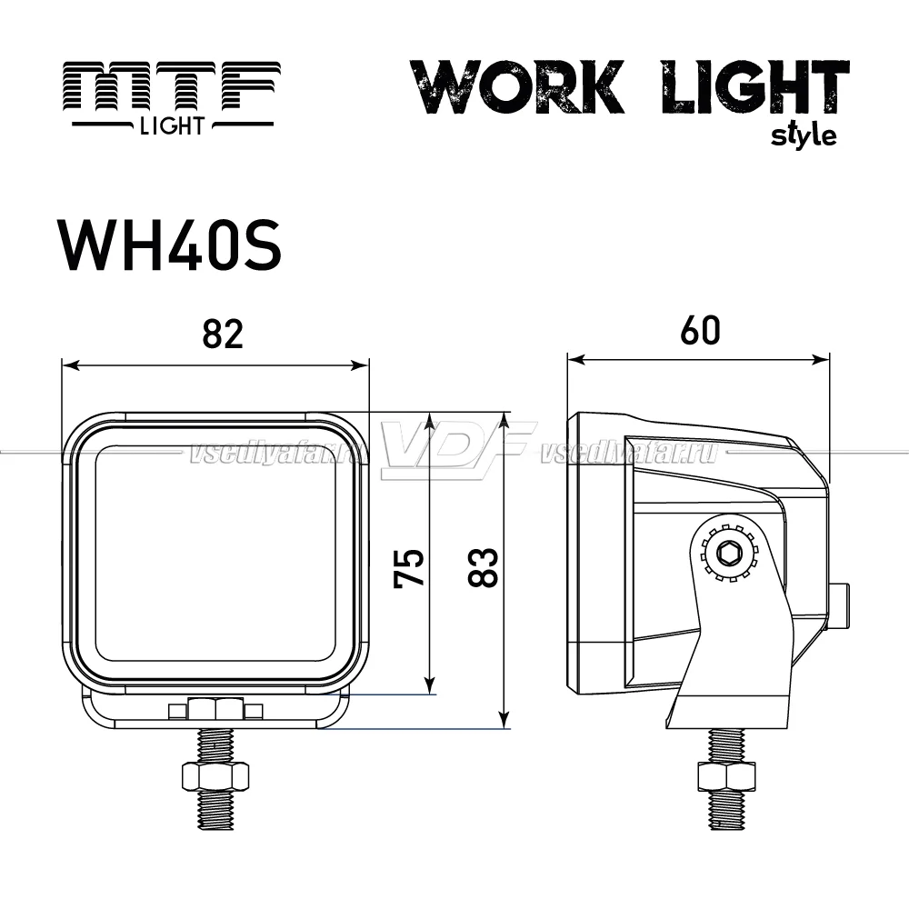 Прожектор светодиодный MTF Light серия STYLE 12/24В, 40Вт, 3000лм, ECE R10, 1 шт. WH40S